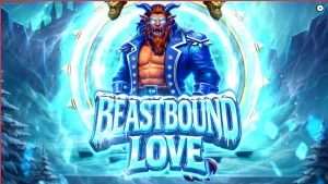 Tampilan visual slot Beastbound Love dengan tema fantasi gelap dan gulungan unik